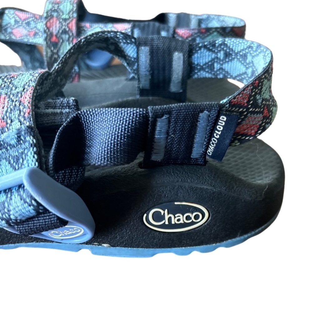 Chaco Z/Cloud Sandals Women’s Size 6 Teal Geometric Strap Comfort Hiking Sandals - Picture 5 of 7